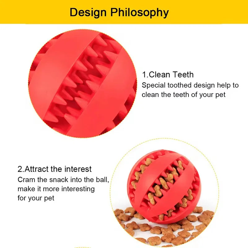 Pet Elastic Toy Ball Bite Resistant Molar Chew Ball Teeth Cleaning Leak Food Ball Interactive Self Play Boredom Relief Training